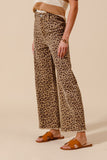 Mid Rise Leopard Denim Pants