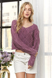 V Neck Cropped Knit Sweater
