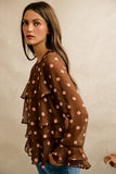 Polka Dot Ruffle Blouse