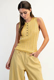 Pointelle Sweater Tank Top