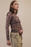 High Neck Sheer Lace Top