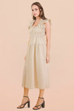 Ruffle Shoulder Midi Dress