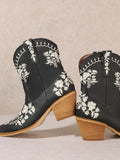 Embroidered Ankle Cowgirl Boots