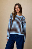 Striped Button Detail Sweater