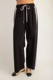 Lace Trim Drawstring Track Pants