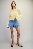 Crochet Scallop Trim Sweater