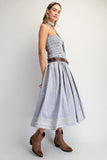 Strapless Smocked Midi Dress