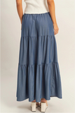 Elastic Waist Tiered Skirt