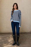 Striped Button Detail Sweater