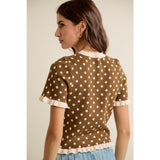 Polka Dot Ruffled Hem Top