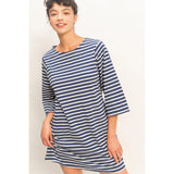 Striped Half Sleeve Mini Dress