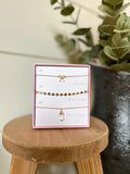 Gold Bow & Stone Boxed Necklace Set