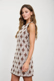 Textured Geometric Sleeveless Mini Dress