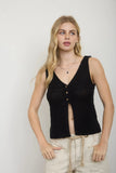 Buttoned Crochet Vest