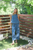 Seam Detail Sleeveless Denim Top