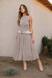 Smocked Gingham Midi Dress