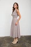Smocked Gingham Midi Dress