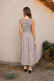 Smocked Gingham Midi Dress
