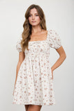 Floral Puff Sleeve Mini Dress