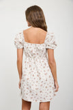 Floral Puff Sleeve Mini Dress
