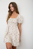 Floral Puff Sleeve Mini Dress