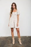 Floral Puff Sleeve Mini Dress