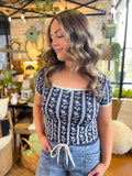 Floral Scoop Neck Top
