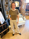 Polka Dot Ruffled Hem Top