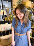 Chambray Belted Shirt Dress