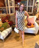 Textured Geometric Sleeveless Mini Dress