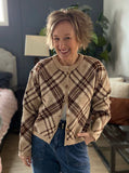 Plaid Buttoned Cardigan