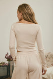 Off Shoulder Cropped Ribbed Top