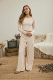 Off Shoulder Cropped Ribbed Top
