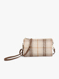 Riley Clutch & Crossbody: Plaid Beige