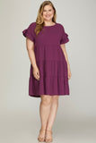 Curvy Ruffle Sleeve Dress