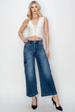 Risen High Rise Cropped Cargo Jeans