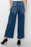 Risen High Rise Cropped Cargo Jeans