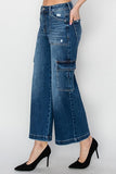 Risen High Rise Cropped Cargo Jeans