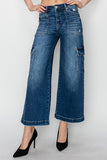 Risen High Rise Cropped Cargo Jeans