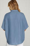 Chambray Surplice Blouse