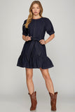 Denim Belted Dress