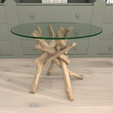 Driftwood Glass Accent Table