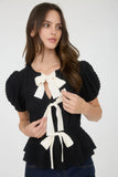 Front Bow Knit Blouse