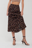 Floral Button Midi Skirt