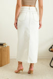 White Denim Midi Skirt