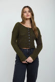 Cropped Fuzzy Cardigan