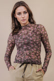 High Neck Sheer Lace Top