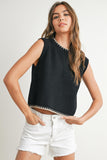 Sleeveless Back Ties Sweater