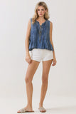Pleated Sleeveless Top