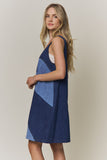 Colorblock Denim Mini Dress